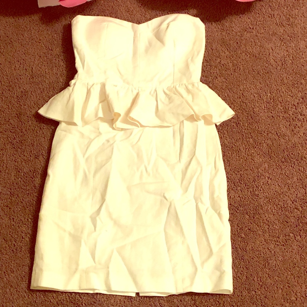 White half peplum dress
